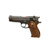 Image 1 : Smith & Wesson Mdl 39-2 Cal .9mm P SN:A307044 Double action semi-auto pistol. Blued finish, checkere