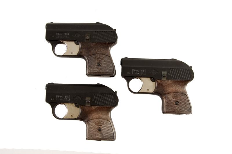 Lot of 3 Gas Powered Starter Pistols Three each Model 119, .22 caliber