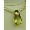 Image 1 : Ladies 10K YG Custom Design Pearl Enhancer Fine set with a large lemon quartz weighing approx. 8.00 