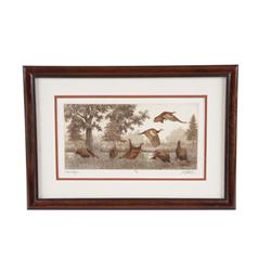 Limited Edition Lithograph #99/100 Entitled "Wild Turkeys" by Joe Hessell, signed lower right hand c