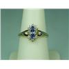 Image 2 : Dazzling 14K Yellow Gold Ladies Ring Set with a center MQ cut Tanzanite and 10 round diamonds with a