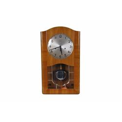 Mauthe Art Deco Wall Clock Cased in beech, beveled glass front, in overall good condition.Cased in b
