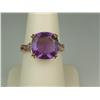 Image 1 : Rose Gold 10K Ladies Custom Made Ring Set with a large purple Amethyst weighing approx. 6.00 carats 