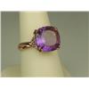 Image 2 : Rose Gold 10K Ladies Custom Made Ring Set with a large purple Amethyst weighing approx. 6.00 carats 