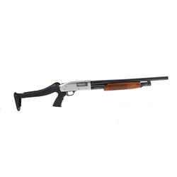 Mossberg Mdl 500AT 12 ga 3" shells SN:G293673 Pump action 12 gauge shotgun modified for defense work