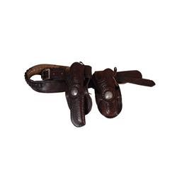 Arizona Style Chapparral Holster Rig For a Colt SAA, 4 3/4" & 7 1/2", has coin conchos, in overall g