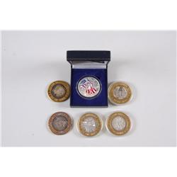 Six 1oz Silver Collector's Coins 5 are limited edition Western Collector Series .999 fine silver, an
