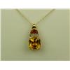 Image 1 : Stylish 10K Yellow Gold Ladies Pendant Set with an intense orange color Citrine weighing over 2.00 c