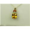 Image 2 : Stylish 10K Yellow Gold Ladies Pendant Set with an intense orange color Citrine weighing over 2.00 c