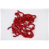 Image 1 : Lot of 9 Strands of Treated Red Coral Different cuts, all ready for jewelry making.Different cuts, a