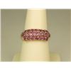 Image 1 : Vibrant 10K YG Ladies Cluster Design Ring Set with 22 very fine intense pink tourmaline weighing app