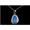 Image 1 : Ladies Opal Necklace Set in 14K yellow gold with 14K gold chain.Set in 14K yellow gold with 14K gold