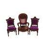 Image 1 : Collection of 3 Antique Chairs Two are in the Eastlake style with purple upholstery, and the other i