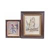 Image 1 : Collection of 2 Original Oil on Board Depicting Indians, one of an Indian Chief, unsigned, measures 