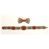 Image 1 : Carnelian & Marquesite Bracelet & Pin Set Marked sterling.Marked sterling.