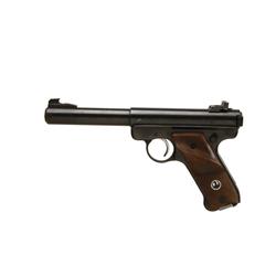 Ruger Mark I Cal .22LR SN:334379 Earlier semi-auto target pistol from about 1965. Blued finish, wood