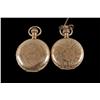 Image 1 : Lot of 2 Elgin Hunter Cased Pocket Watches Both are rolled gold, one is very fancy engraved with the