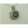 Image 1 : Majestic 10K WG Ladies Custom Made Pendant Made by LEZ'ORO fine set with a center cushion cut smoky 