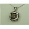 Image 2 : Majestic 10K WG Ladies Custom Made Pendant Made by LEZ'ORO fine set with a center cushion cut smoky 