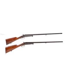 Pair of Husqvarna's Mdl 20 16 ga SN:62933,156091, Double barrel exposed hammer 16 gauge shotguns mad
