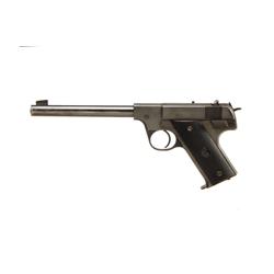 Hi Standard Model HB Cal .22LR SN:294874 Single action semi auto target pistol. Blued finish, black 