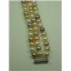 Image 2 : Ladies 3 Strand Freshwater Pearl Bracelet Multi-colored, averaging 7.50mm in diameter. Retail: $995.
