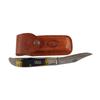 Image 1 : Beautiful Case XX 2-Blade Pocket Knife With yellow and black stag handle grips, in original leather 