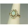 Image 2 : Elegant 14K YG Ladies Antique Design Ring Set with over 3.00 carats in fine Australian Opal. Retail: