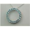 Image 2 : Ladies 10K WG "Circle of Life" Pendant Set with 22 round blue topaz weighing approx. 2.00 carats. Re