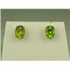 Image 1 : Colorful 14K Yellow Gold Ladies Earrings Set with 2 matching fine green Peridot weighing 2.60 carats