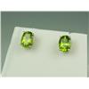 Image 2 : Colorful 14K Yellow Gold Ladies Earrings Set with 2 matching fine green Peridot weighing 2.60 carats
