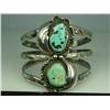 Image 1 : Ladies Sterling Silver Turquoise Bracelet Handmade, signed by artist D.M.T.Handmade, signed by artis