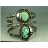 Image 2 : Ladies Sterling Silver Turquoise Bracelet Handmade, signed by artist D.M.T.Handmade, signed by artis