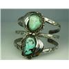 Image 3 : Ladies Sterling Silver Turquoise Bracelet Handmade, signed by artist D.M.T.Handmade, signed by artis