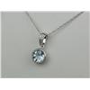 Image 2 : Pleasant 14K WG Antique Design Pendant Bezel set with a round Aquamarine weighing over 1.00 carat. R