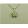 Image 1 : Hi-Quality 14K White Gold Ladies Pendant Set with a fine Australian Opal weighing approx. 2.00 carat