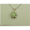 Image 2 : Hi-Quality 14K White Gold Ladies Pendant Set with a fine Australian Opal weighing approx. 2.00 carat
