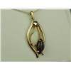 Image 2 : Stylish 14K YG Ladies Custom Made Pendant Set with fine matching MQ shape Opal and black onyx. Retai