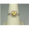 Image 2 : Brilliant 10K White Gold Ladies Ring Set with citrine and diamonds with a total weight of approx. 3.