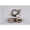 Image 1 : Collection of 3 Folk Art Pieces Consisting of a bolo tie with big horn sheep design, and  two belt b