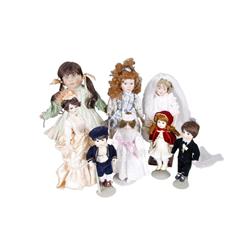 Lot of Contemporary Porcelain Head Dolls