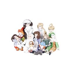 Large Collection of Bisque Head Dolls