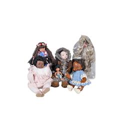 Collection of Ethnic Dolls Including Hawaiian, Eskimo, and African American.Including Hawaiian, Eski