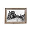 Reproduced B&W Photograph Depicting a Train Barn wood frame, image size is 36"x24".Barn wood frame, 