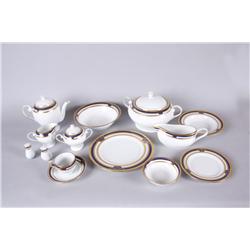 Fine China Set by Brougham Service for 11, cobalt blue and gold.Service for 11, cobalt blue and gold