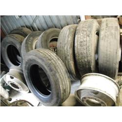 Truck Tractor Tires w/ Steel Rims QTY(8)