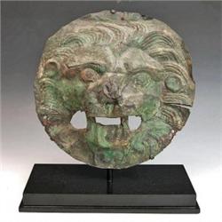 81: A Huge Roman Bronze Lion Head