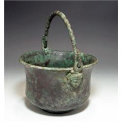 89: A Roman Bronze Situla with Bail Handle