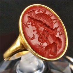 94: A Roman Jasper Intaglio Ring Stone of Serapis