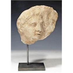 95: A Roman Marble Male Relief Head